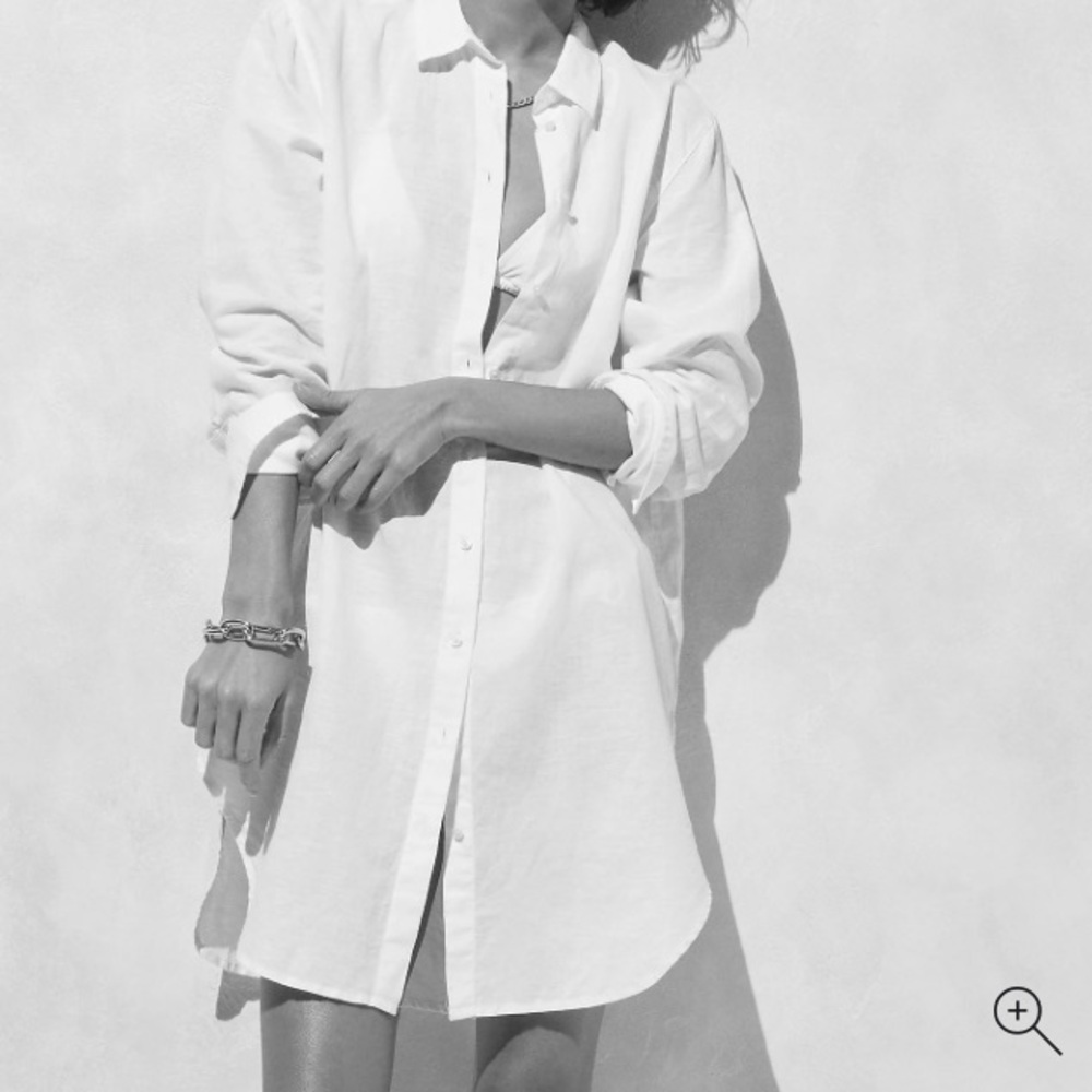 J. Crew White Relaxed-Fit Beach Shirt in Linen Cotton Blend size S $98